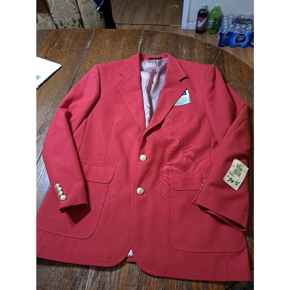 New 42L Regent Red Single Breast Notch Lapel Suit Jacket Blazer Sports Coat NWT